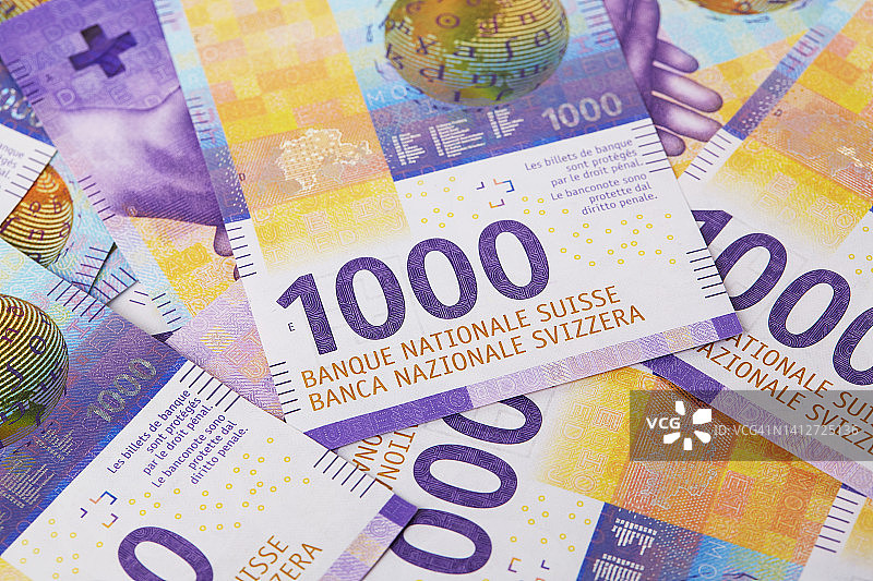 1000瑞士法郎纸币背景全景图图片素材