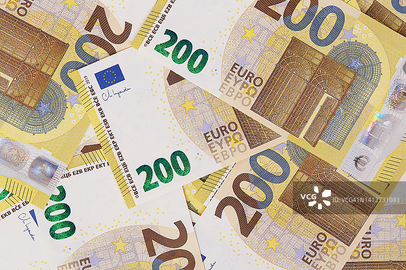 200欧元纸币背景图片素材