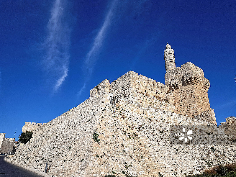 耶路撒冷老城的 大卫城堡及其护墙图片素材