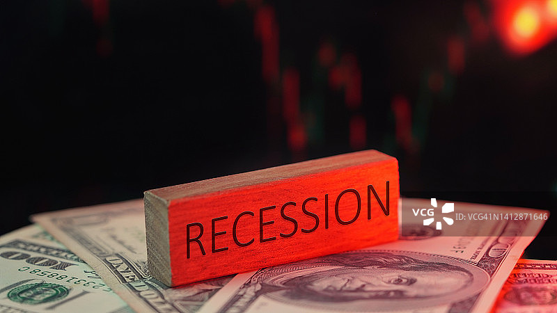 经济危机和衰退与美元，背景图表图片素材