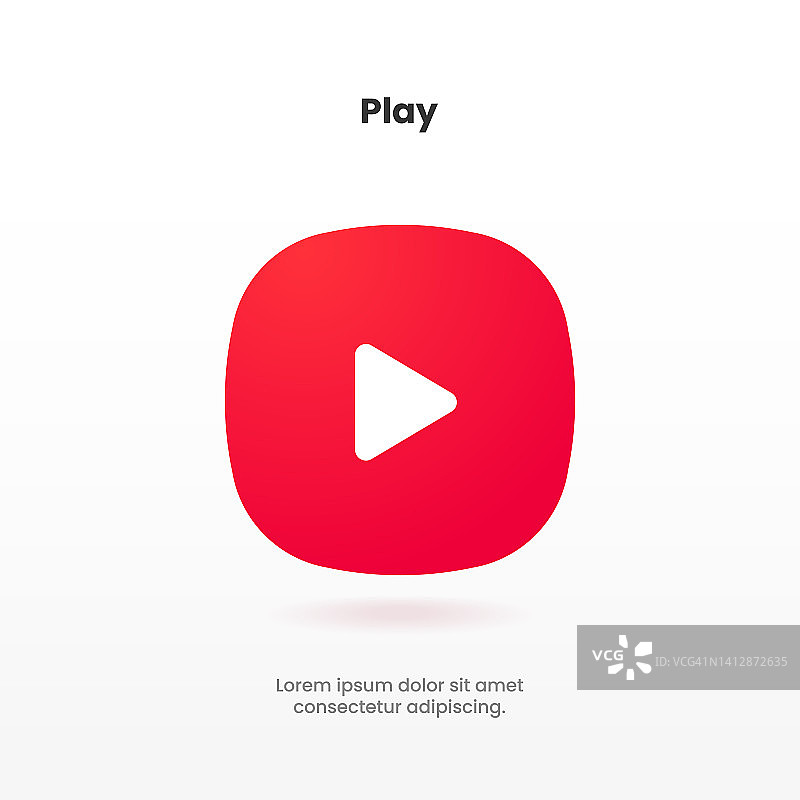 3D播放按钮图标。开始标志。用于UI UX、网站、移动应用程序的播放音乐或声音矢量元素图片素材