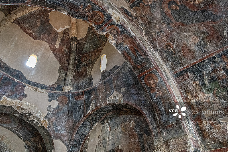 希腊克里特岛克里察帕纳吉亚凯拉13世纪拜占庭教堂图片素材