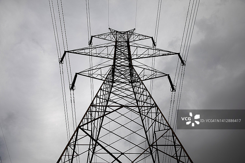 电力塔和电线图片素材