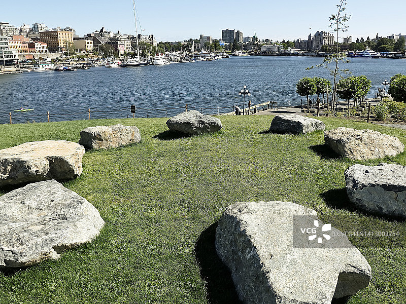 俯瞰维多利亚内港的松吉斯公园扩建工程图片素材