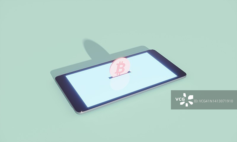 加密货币传输至智能手机图片素材