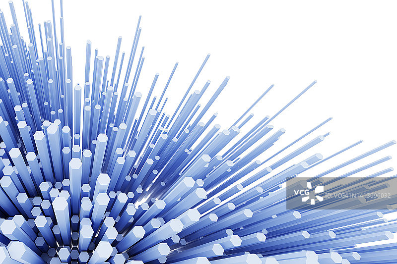 3D扩展的六边形创新概念图片素材