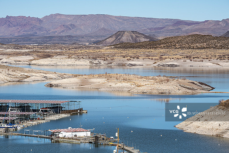 美国新墨西哥州水库低水位图片素材