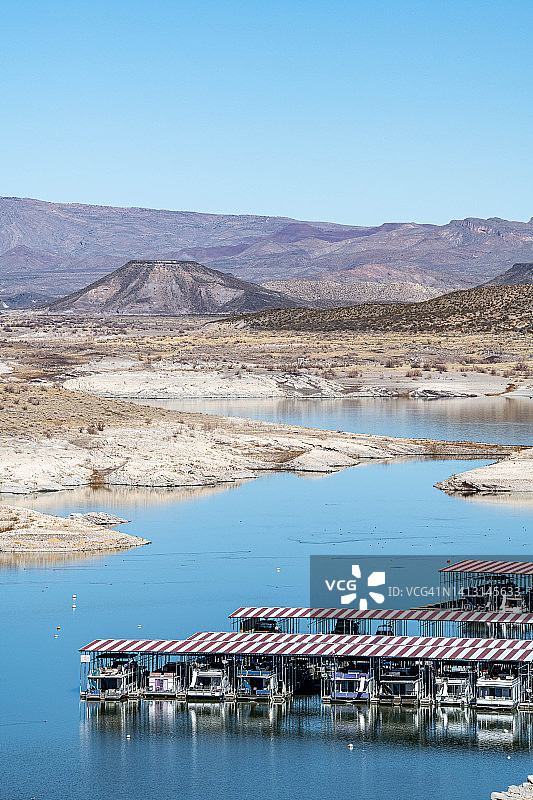 美国新墨西哥州水库低水位图片素材