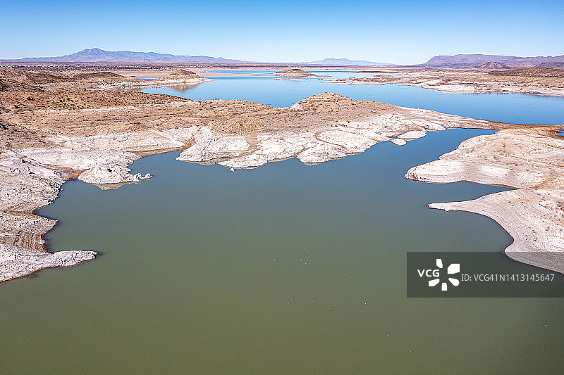 美国新墨西哥州水库低水位图片素材