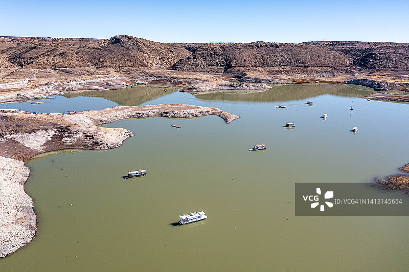 美国新墨西哥州水库低水位图片素材