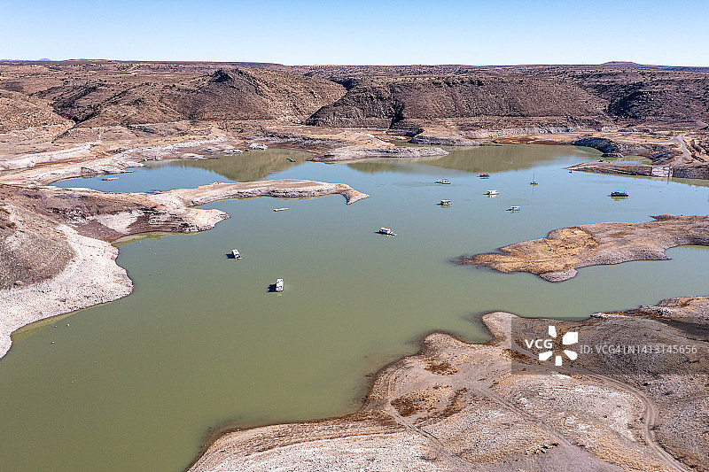 美国新墨西哥州水库低水位图片素材