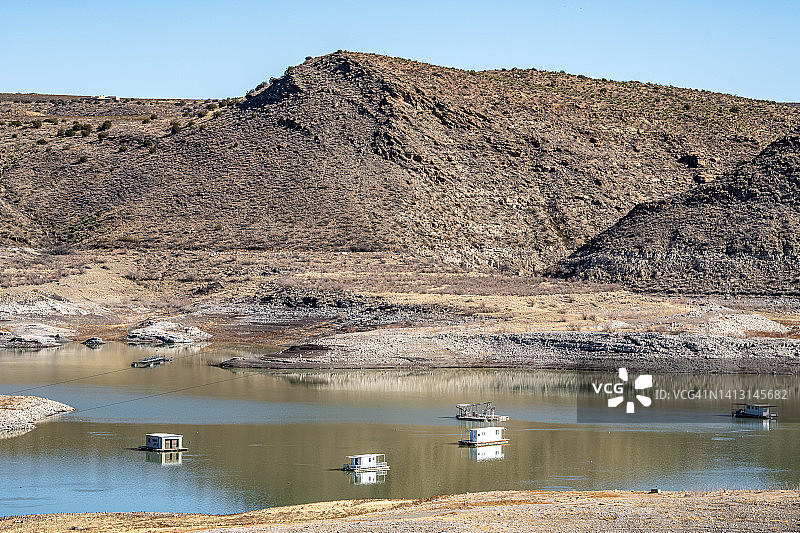 美国新墨西哥州水库低水位图片素材