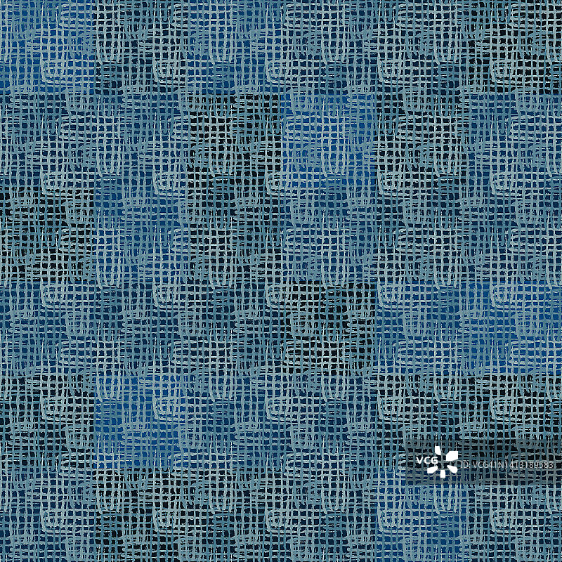 蓝色纹理正方形几何图案无缝背景图片素材