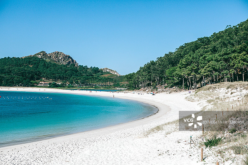 西班牙加利西亚美丽的希思群岛图片素材