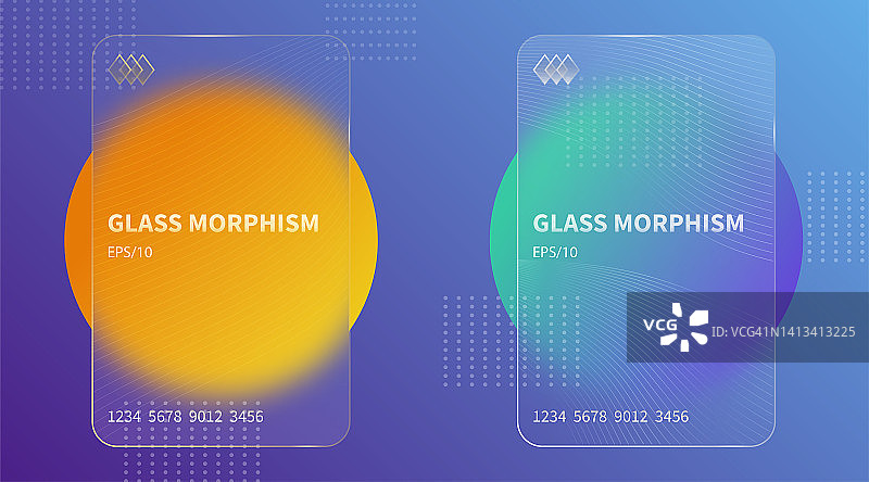 玻璃质感效果，磨砂透明亚克力银行卡矢量素材图片素材