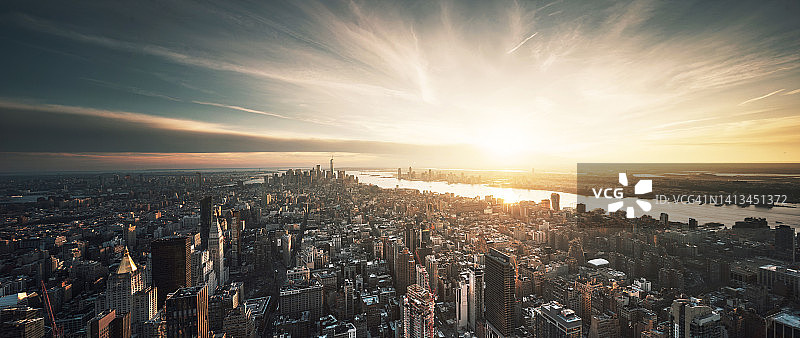 美国纽约曼哈顿全景图图片素材