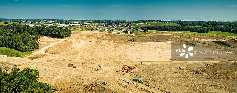 威斯康星州建筑用土地平整航拍全景图片素材