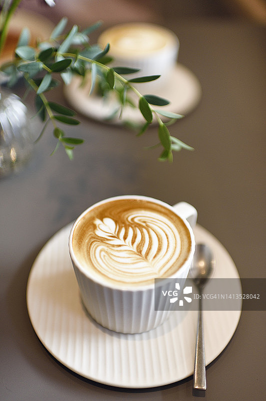 优雅的拿铁艺术图片素材
