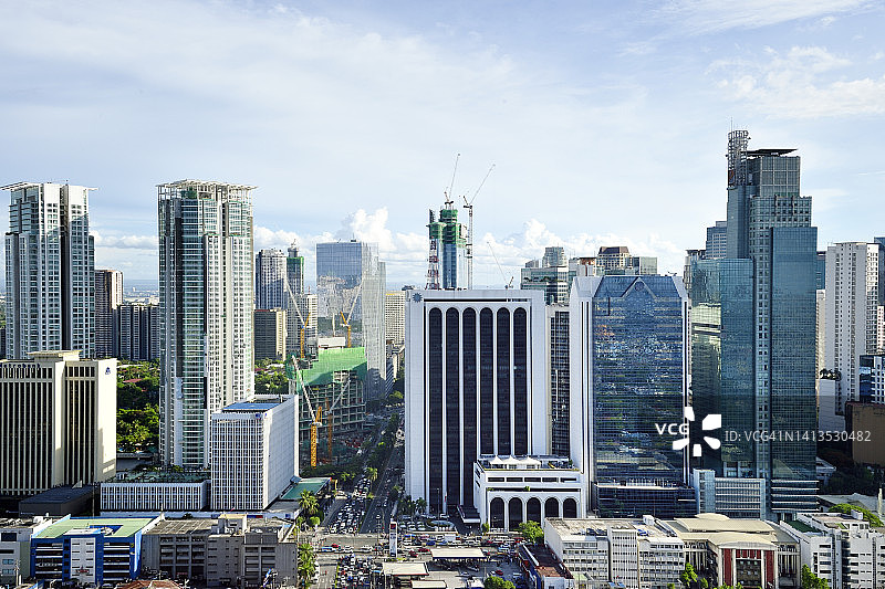 马尼拉城市天际线俯视图图片素材