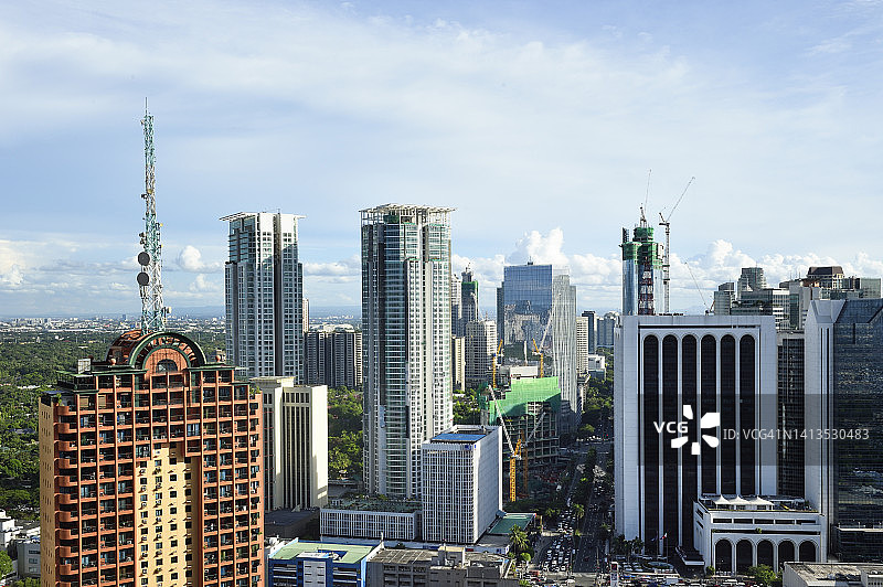 马尼拉城市天际线俯视图图片素材