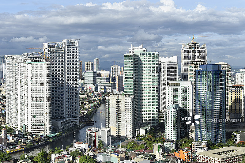 马尼拉城市天际线俯视图图片素材
