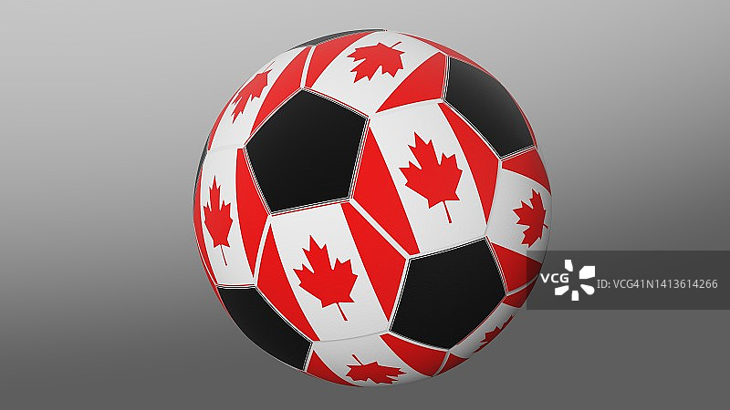 带有加拿大国旗的足球图片素材