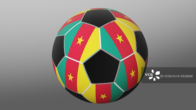 带有喀麦隆国旗的足球图片素材
