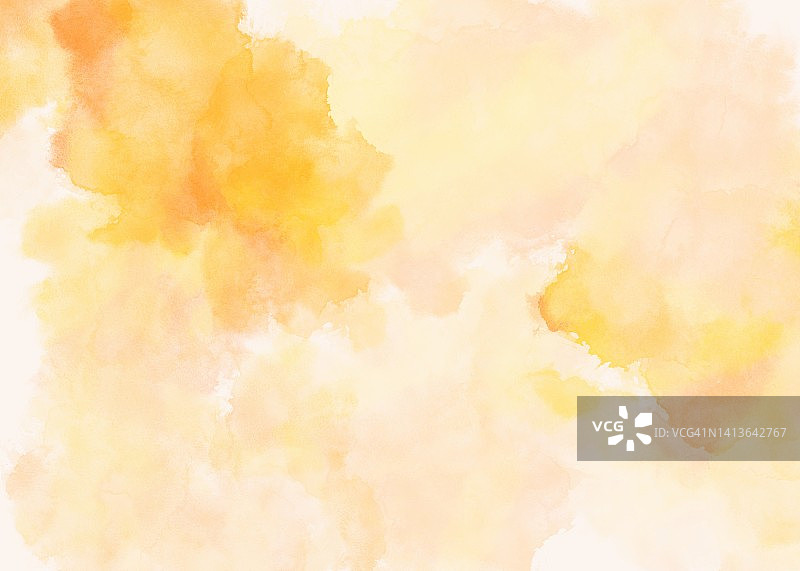 手绘水彩黄色颜料画布图片素材