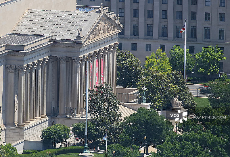 美国华盛顿国家档案馆大楼鸟瞰图图片素材