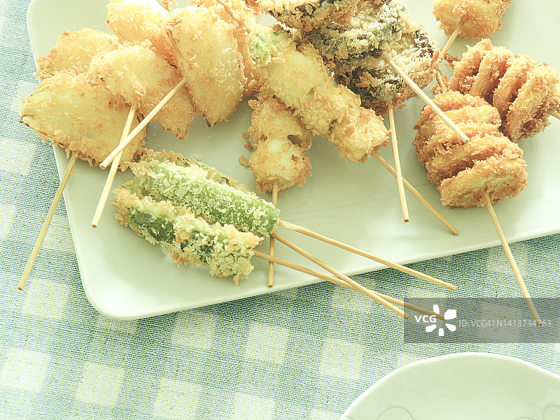 炸串：油炸串串小吃图片素材