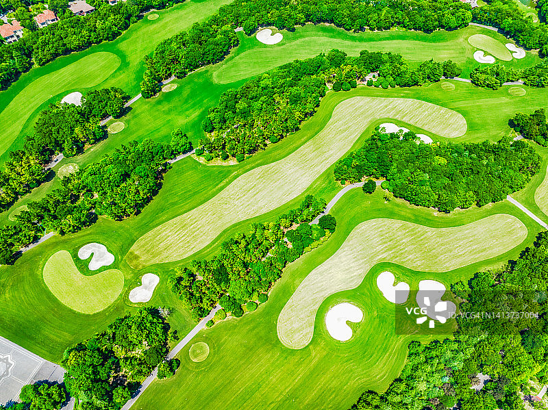 高尔夫球场航拍图片素材
