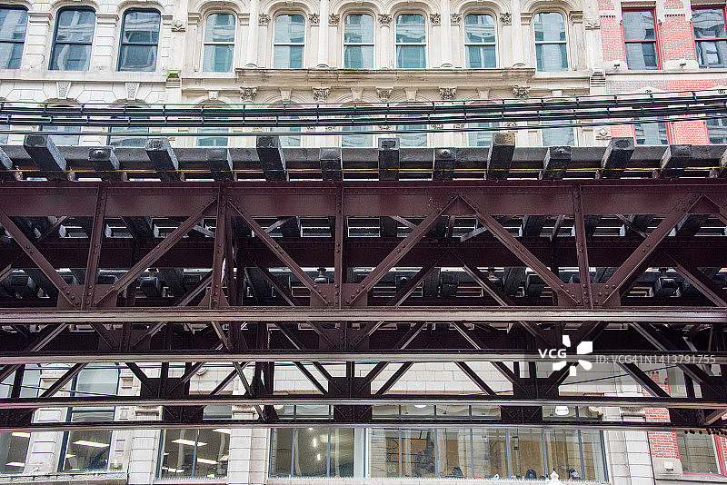 芝加哥L火车轨道图片素材