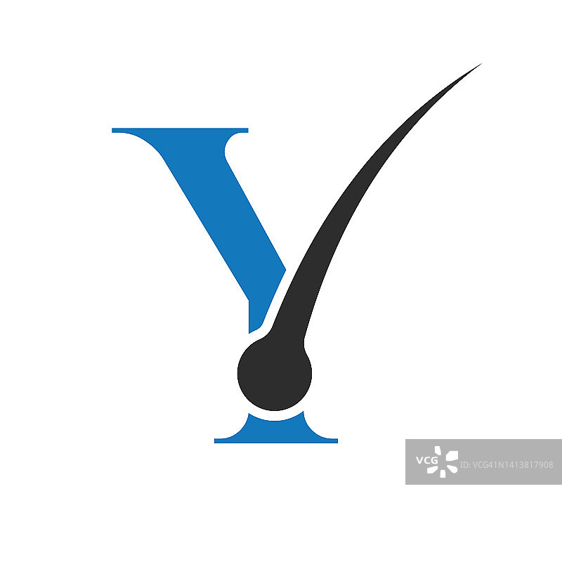字母Y上的护发Logo矢量模板：皮肤科Logo设计，护发护理，去屑图标，去屑油符号图片素材
