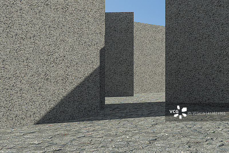 多墙迷宫3D渲染图片素材