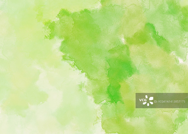 手绘水彩绿色画布图片素材