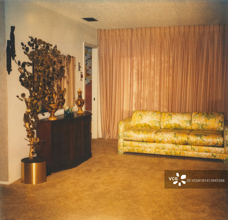 20世纪70年代的家居室内设计图片素材
