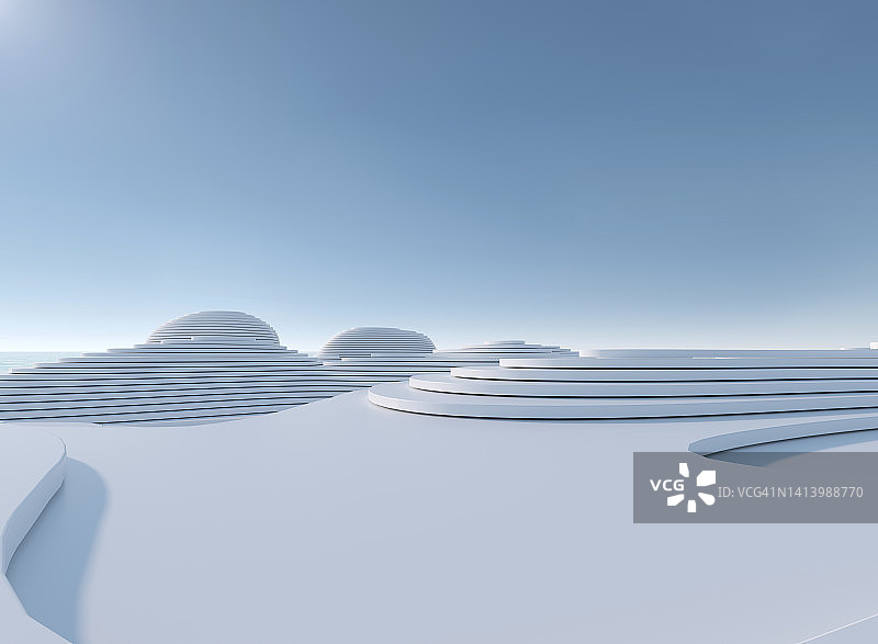 3D柱状方形建筑图片素材