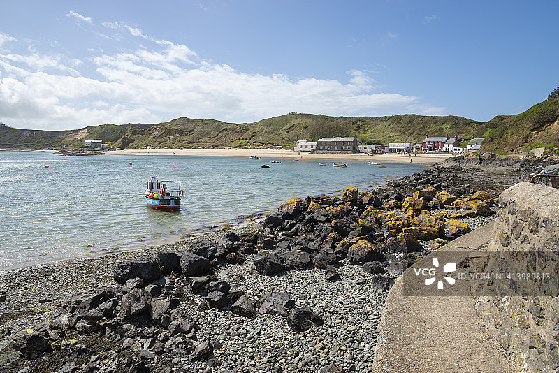 波斯丁莱恩：Lleyn半岛上的小渔村，北威尔士图片素材