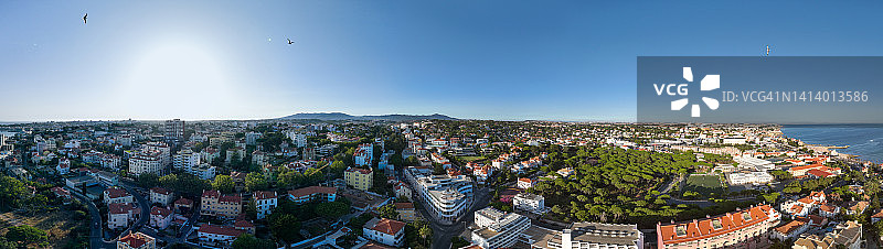 卡斯凯什和埃斯托里尔海岸的广阔航拍图片素材