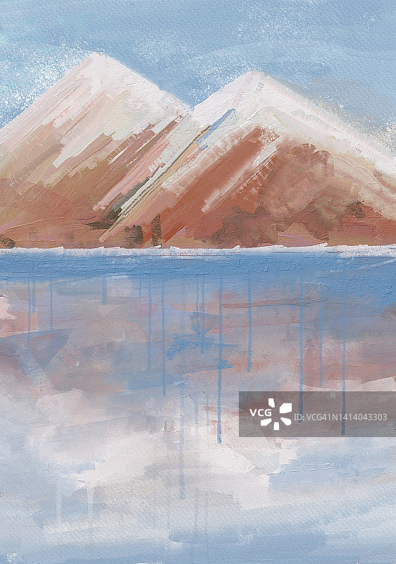 白雪皑皑的双子山图片素材