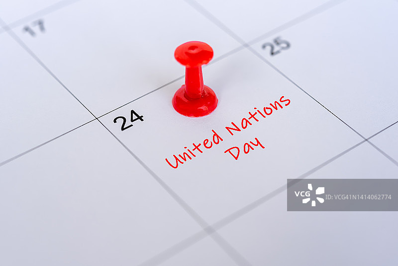 日历上的联合国日提醒图片素材