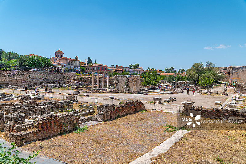 希腊雅典的哈德良图书馆考古遗址图片素材