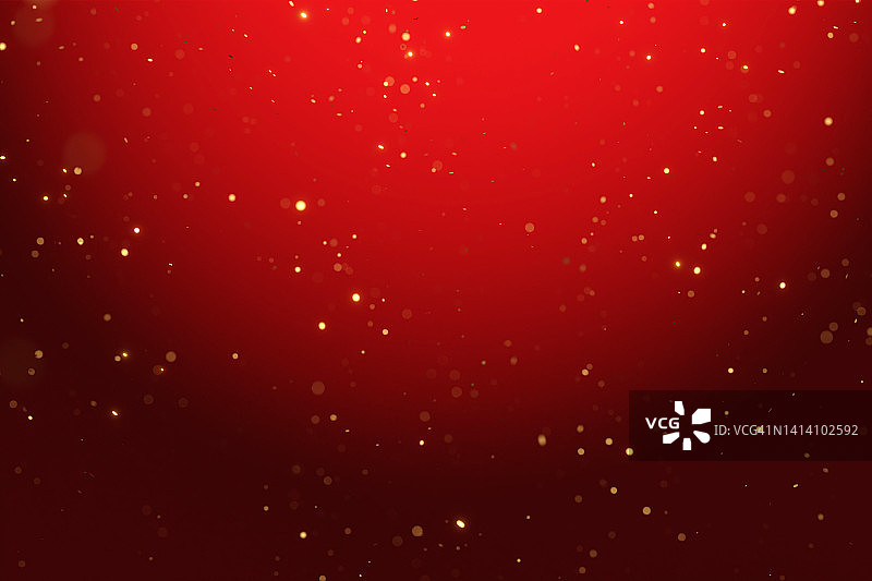 红色渐变背景上的彩色纸屑图片素材