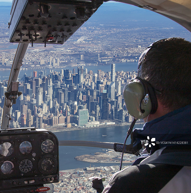 纽约曼哈顿直升机图片素材