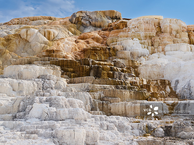 黄石国家公园内的猛犸温泉图片素材