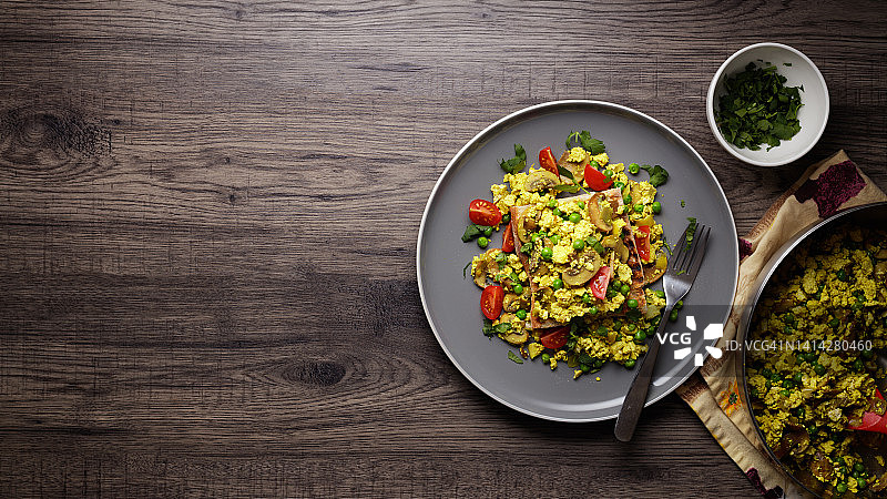 健康纯素炒豆腐吐司图片素材