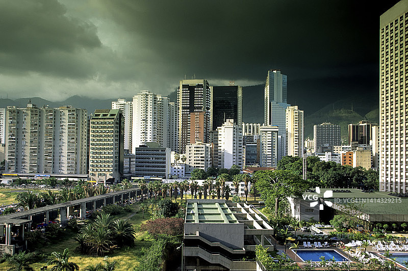 委内瑞拉加拉加斯金融区和市中心天际线图片素材