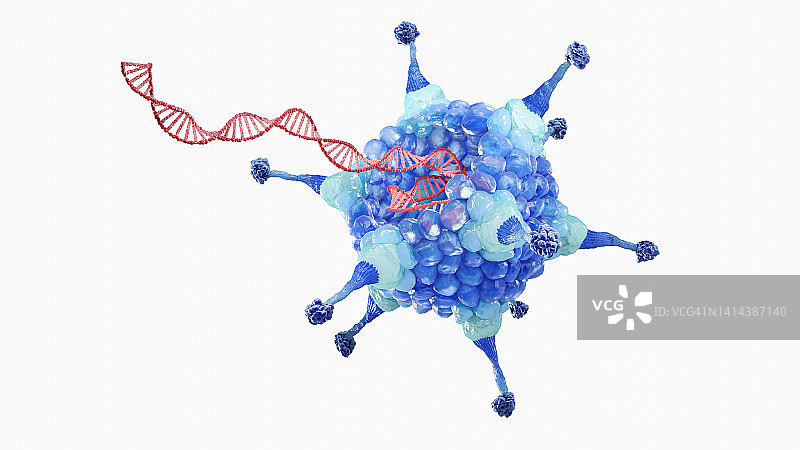 含DNA的腺病毒插图图片素材