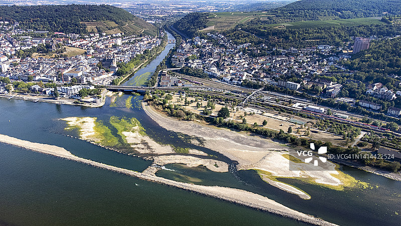 德国宾根的纳赫河与莱茵河图片素材