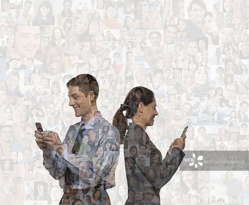 成功的社交媒体连接图片素材